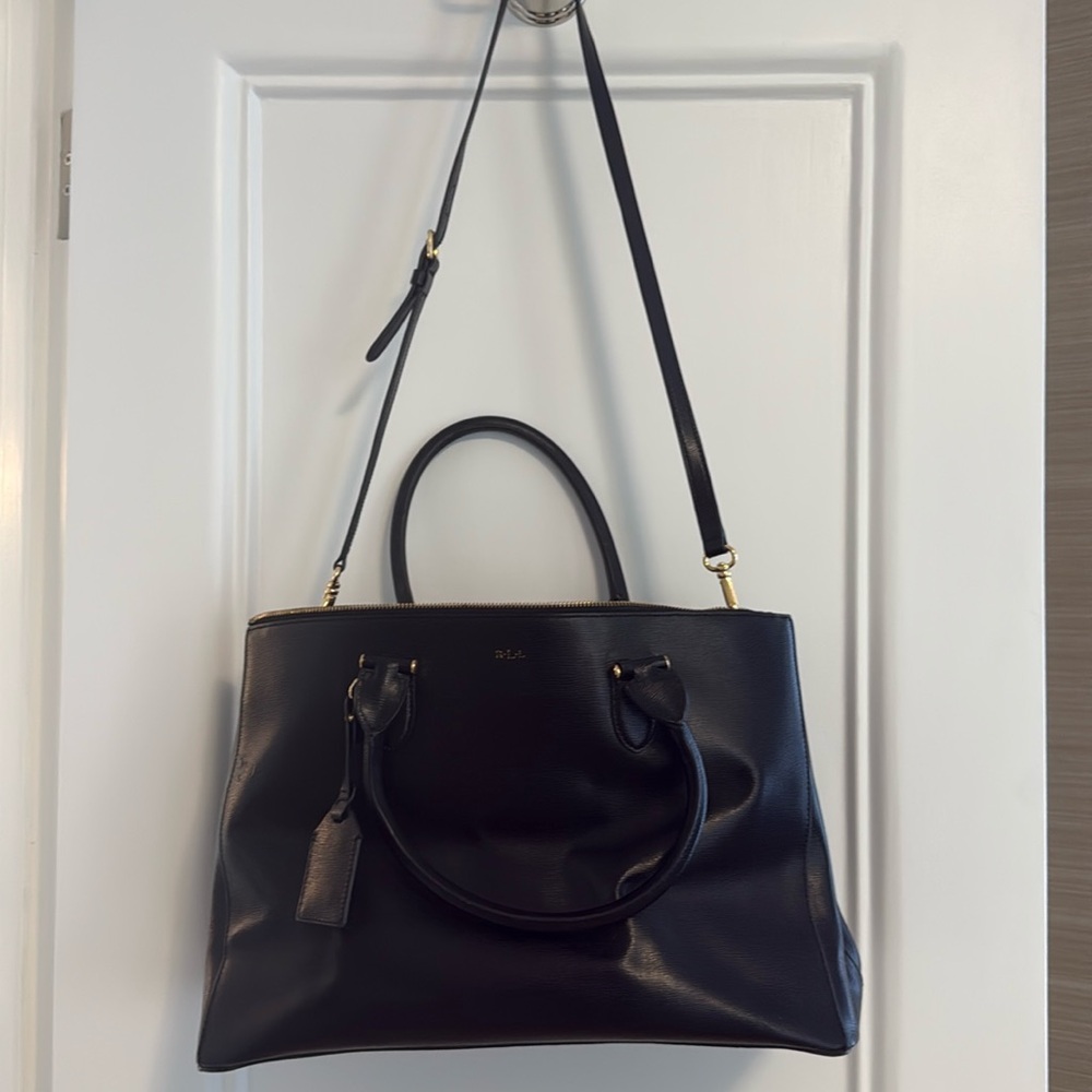 Ralph Lauren Black Leather Tote